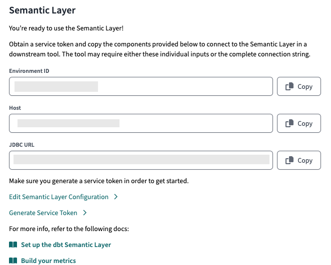After configuring, you'll be provided with the connection details to connect to you downstream tools. After configuring, you'll be provided with the connection details to connect to you downstream tools.
